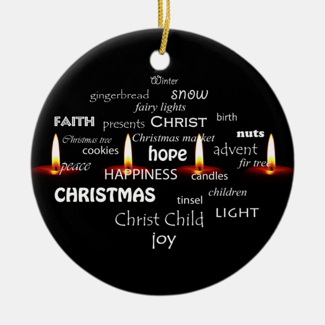 Candle Light Typografy Keramik Ornament (Vorne)