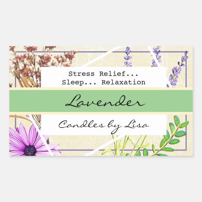 Candle Maaking Labels Rechteckiger Aufkleber (Vorderseite)