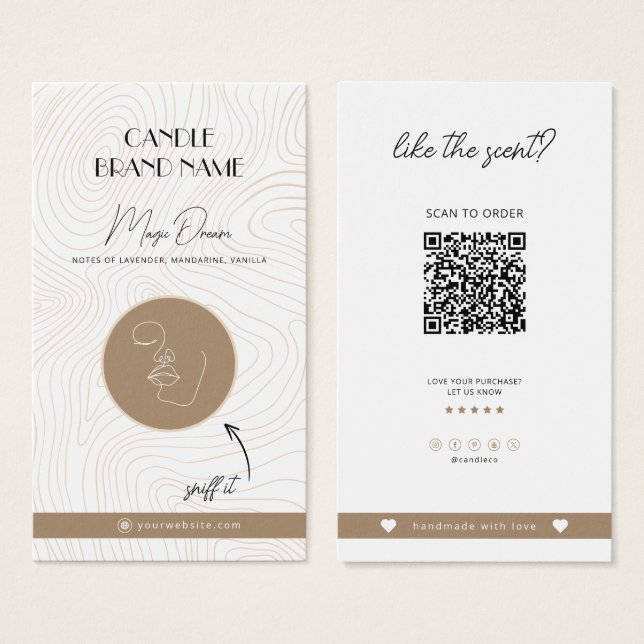 Candle Scent Card, Kerzenproben einfügen (Vorne & Hinten)