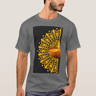 Candle schwarze goldene Straße Licht Keramik schön T-Shirt