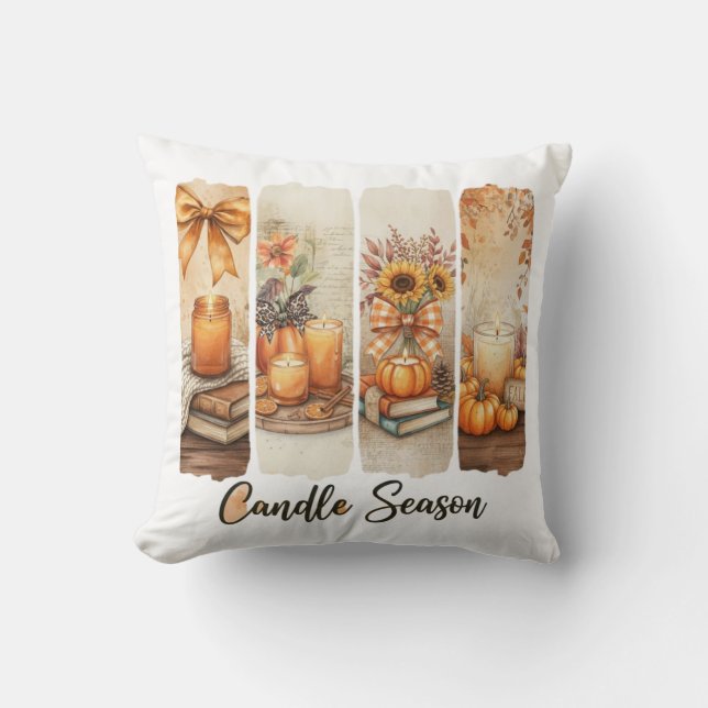 Candle Season Cozy Autumn Decor Kissen (Vorderseite)