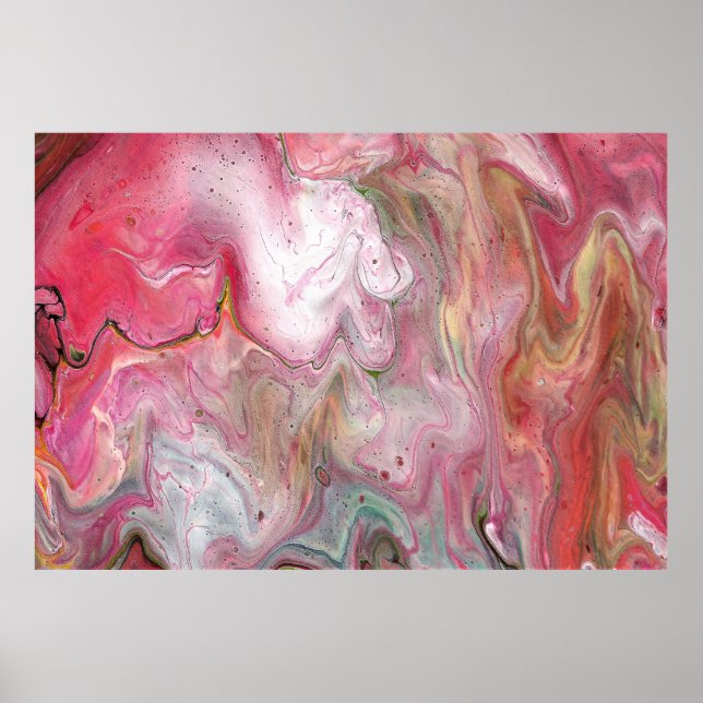 Candle Soft Pink Green Abstrakt Poster drucken (Vorne)