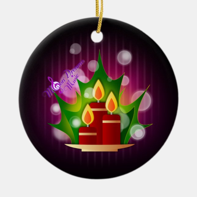Candlelight Deep Plum Circle Ornament (Vorne)