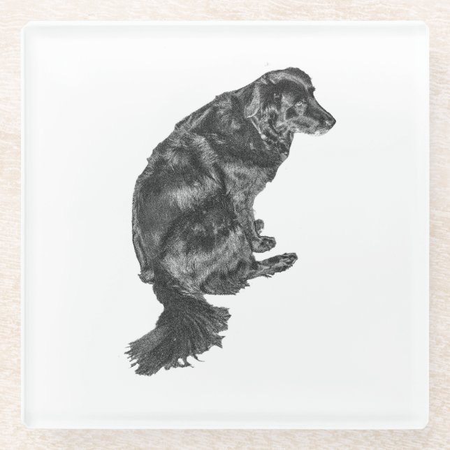 Candlelight Table Hush — Retriever Glasuntersetzer (Vorderseite)