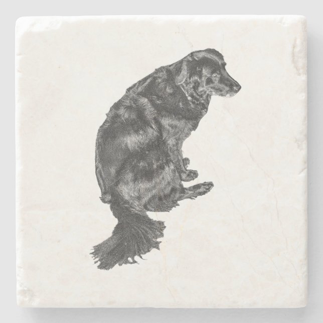 Candlelight Table Hush — Retriever Steinuntersetzer (Vorderseite)