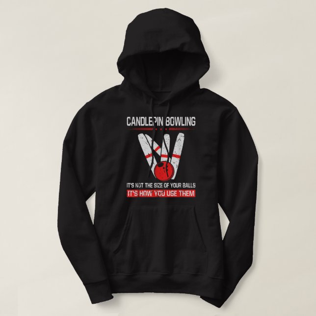 Candlepin Bowling Größe der Balls Funny New Englan Hoodie (Design vorne)
