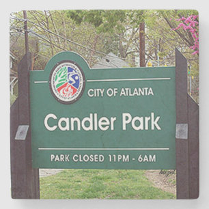Candler Park-Zeichen, Candler Park, Steinuntersetzer