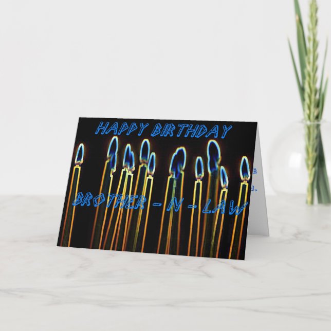 Candles Happy Birthday Brother - N - Law Card Karte (Vorderseite)