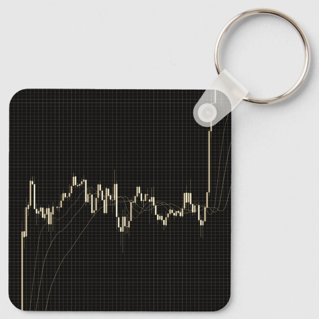 Candlestick Stock Market Financial Chart Schlüsselanhänger (Rückseite)