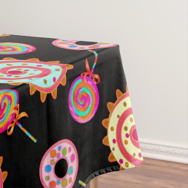 Candy and Cakes Black Tischdecke (Beispiel)