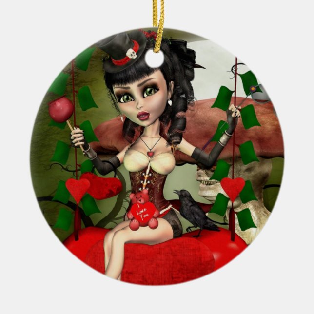 Candy Apple Liebe Gothic Lolita Runde Ornamente (Vorne)