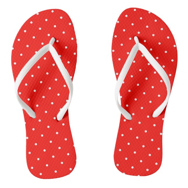 Candy Apple Rot-weiße Punkte Flip Flops (Fußbett)