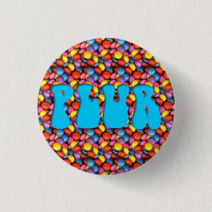 Candy Aqua "PLUR" Button