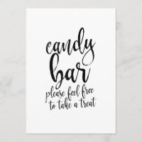 Candy Bar Affordable Calligraphy Wedding Sign