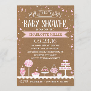 Candy Bar   Babyparty Einladung