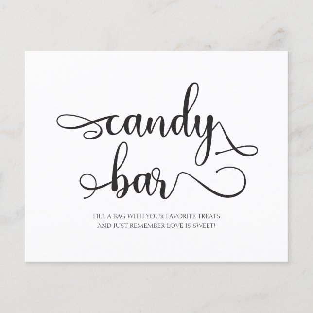 Candy Bar Black and White Minimalistisch Wedding S (Vorderseite)