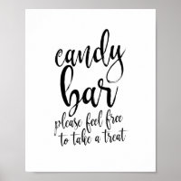 Candy Bar Black und White Script 8x10 Wedding Sign