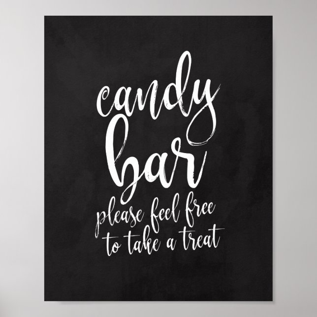 Candy Bar Chalkboard Script 8x10 Wedding Sign Poster (Vorne)