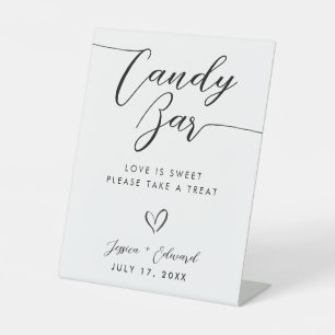 Candy Bar Moderne minimalistische Schwarz-weiß Sockelschild