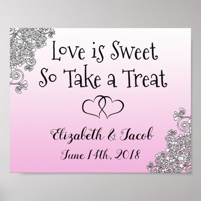 Candy Bar Rose et Black Love is Sweet Poster (Devant)