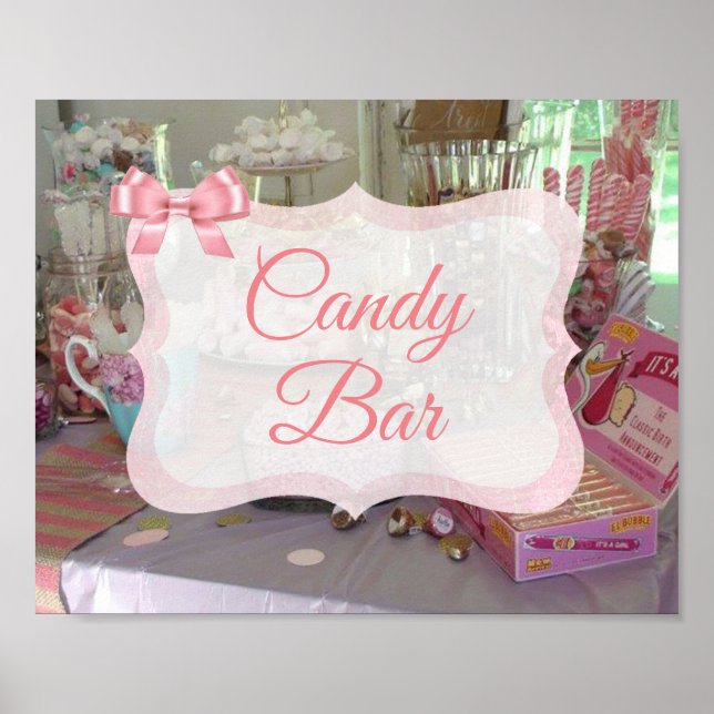 Candy Bar Sign Pink Baby Duster Poster (Vorne)