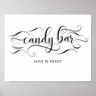 Candy Bar Wedding Day Sign Poster