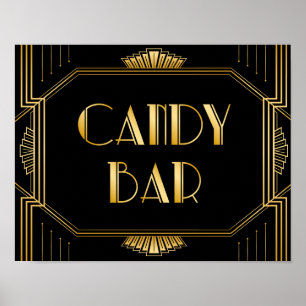 Candy Bar Wedding Sign Gatsby Art Deco Poster