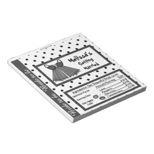 Candy Bar Wrapper Brautparty Gastgeschenke Notizblock
