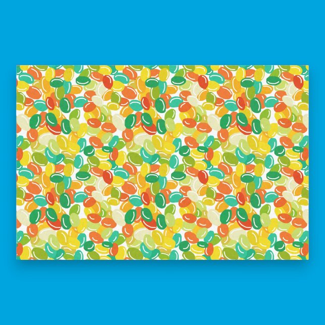 Candy Boans Yellow Multicolor auf weißem Hintergru Seidenpapier (Colorful Candy on a white background.)