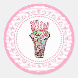 Candy Buffet Pink Whimsical Stickers