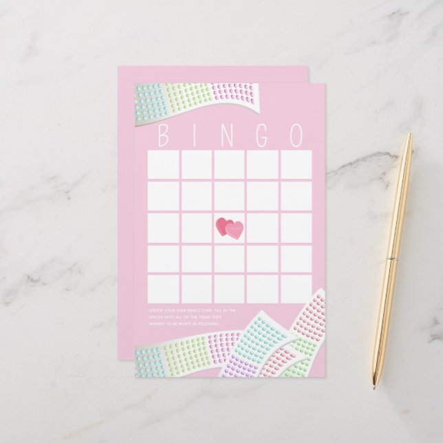 Candy Buttons Sweet Bingo Briefpapier (Vorderseite/Rückseite Beispiel)