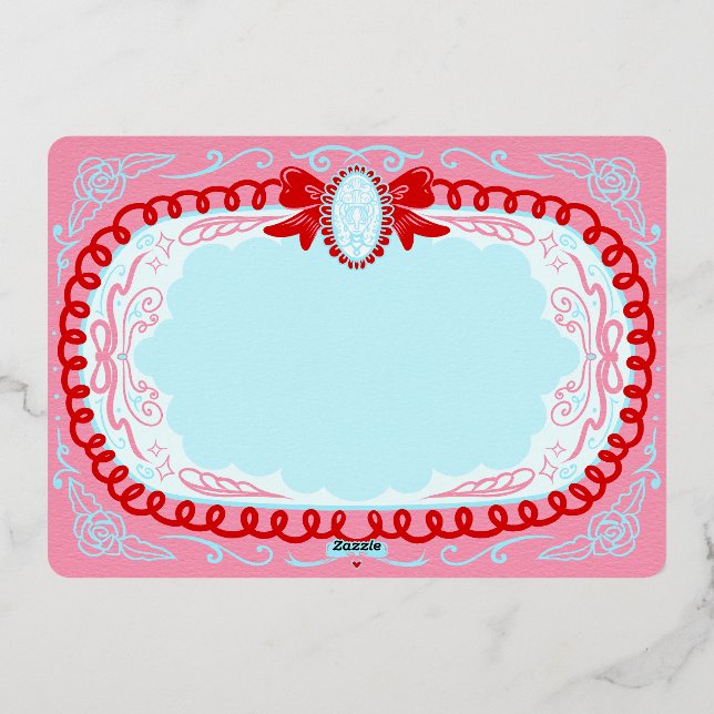 Candy Cameo Custom Folien Feiertagskarte (Rückseite)