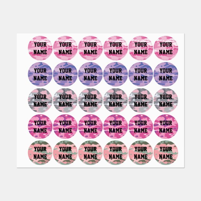 Candy Camo Circle Vêtements Étiquettes (Feuille)