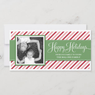 CANDY CAN STRIPES HOLIDAY PHOTO CARD FEIERTAGSKARTE
