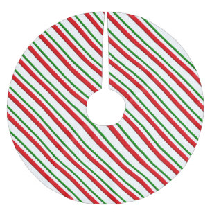 Candy Canane Streifen - rot und grün Polyester Weihnachtsbaumdecke