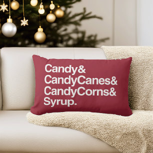 Candy & Candy Canes & Candy Corns & Sirup   Rot Lendenkissen