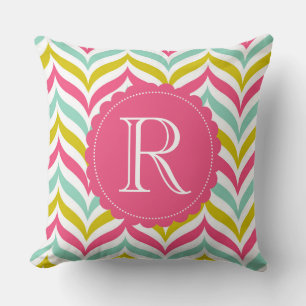 Candy Candy Zickzack Waves Muster Monogram Kissen