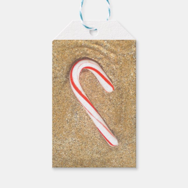 Candy Cane am Strand Geschenkanhänger (Vorderseite)