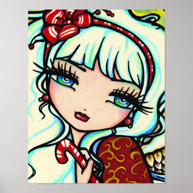 Candy Cane Angel Art von Hannah Lynn Poster (Vorne)