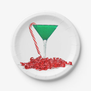 Candy Cane aus Martini-Glas Pappteller