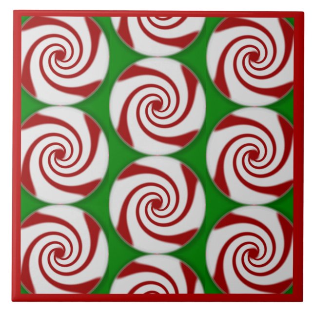 Candy Cane Basics Peppermint Drop Fliese (Vorderseite)