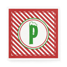 Candy Cane Basics Red/White Monogram