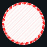Candy Cane Border Christmas Blank Custom Runder Aufkleber<br><div class="desc">Kantenmuster im Rahmen. Weihnachtsaufkleber. Handgezeichnet Design. Fügen Sie Ihren Text oder Ihre handgeschriebene Nachricht zur Anpassung hinzu</div>