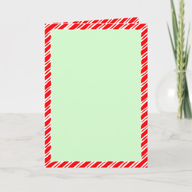 Candy Cane Border Christmas Blank Custom Text Einladung (Vorderseite)