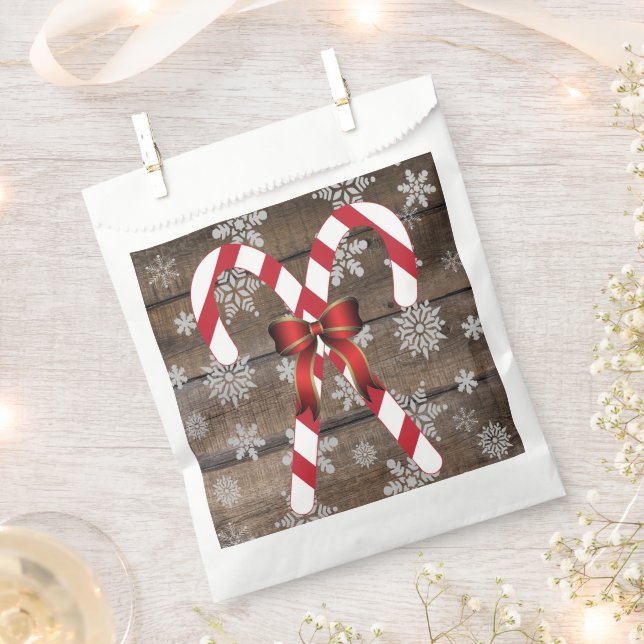 Candy Cane Bow Snowflakes Geschenktütchen (Ausgeschnitten)