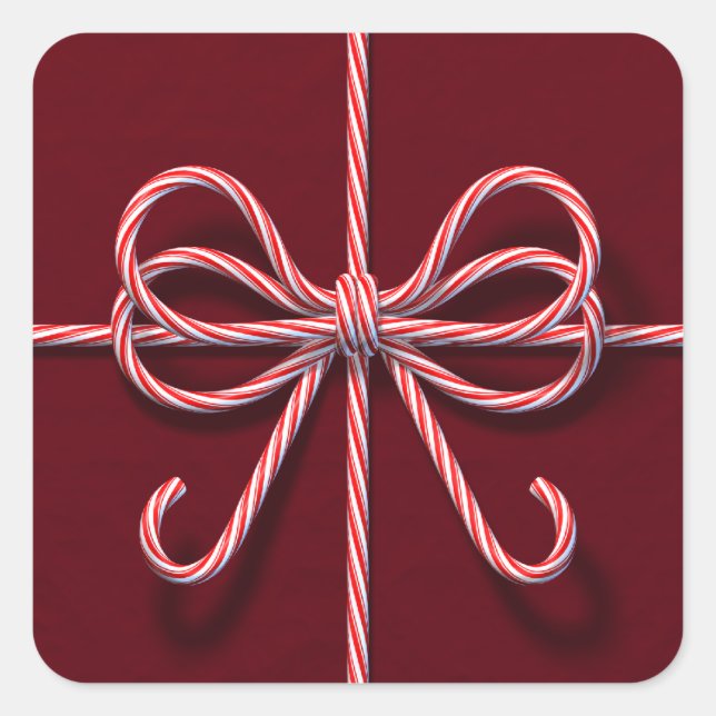 Candy Cane Bow Sticker (Vorderseite)