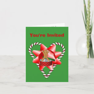 Candy Cane Bow Weihnachtsfeier Einladung