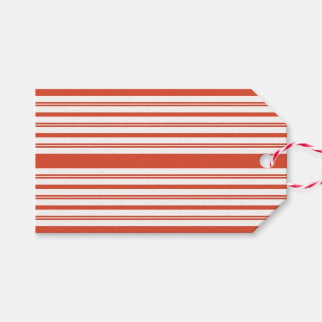 Candy Cane Chorus-Stripe-Horizontal Geschenkanhänger (Vorderseite (Horizontal))