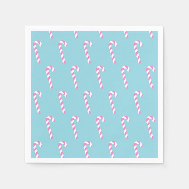 Candy Cane Christmas Blue Serviette (Vorderseite)