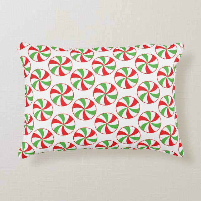 Candy Cane Christmas Candy Printed Throw Pillow Dekokissen (Vorderseite)